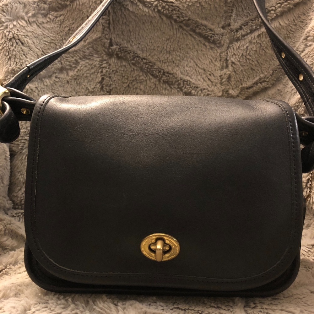 Coach Vintage Legacy Trail Saddle Bag Black 9965